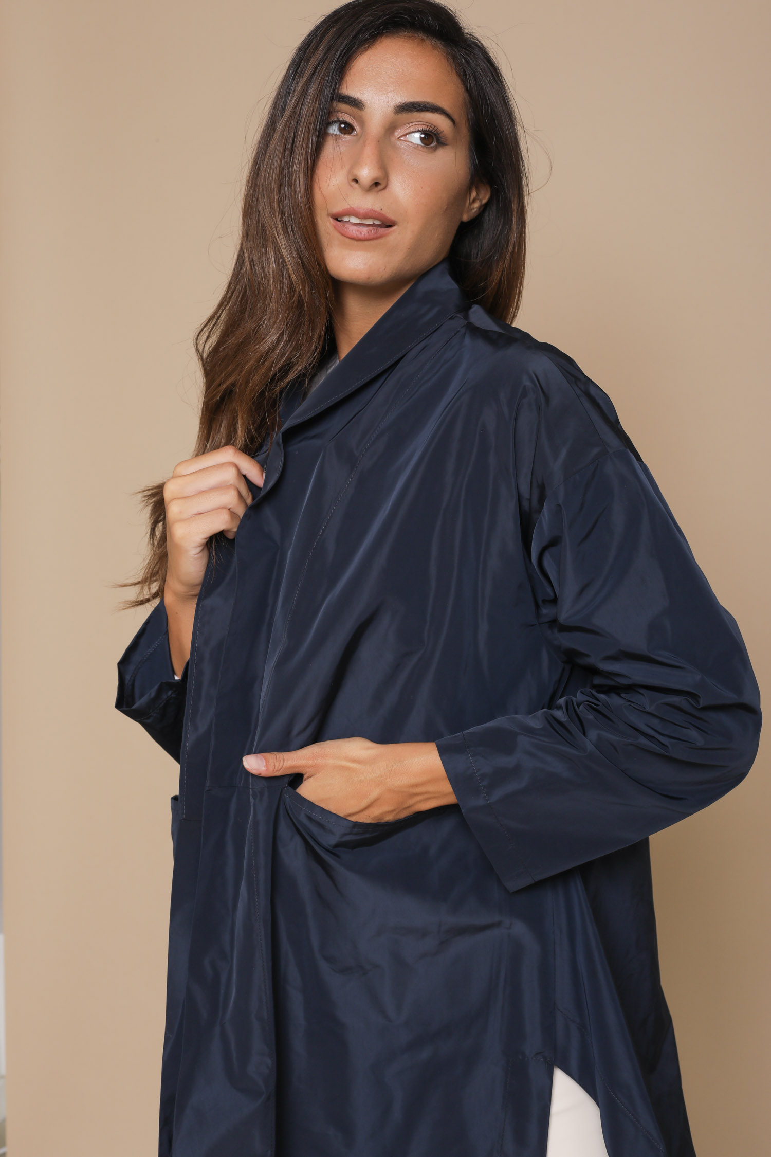 Asymmetrical Duster With Double Slit For Women | Paquito