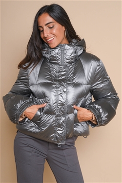 Manteau à boutons-pression et détails en cuir - Prêt-à-porter de