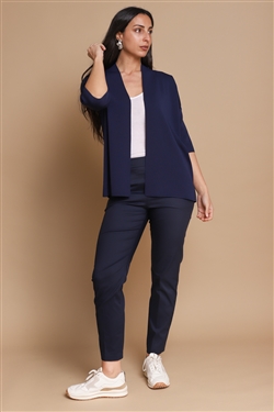 Cardigan Aperto Donna Morbido E Largo Blu - Giacca Boho Stile Orientale, Taglia 40, Abbigliamento Alternativo Casual