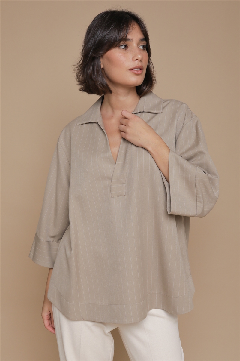 BLUSA GESSATA da donna - BEIGE - Paquito Pronto Moda Online Shop - 2