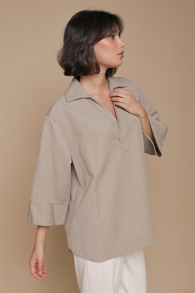 BLUSA GESSATA da donna - BEIGE - Paquito Pronto Moda Online Shop - 4