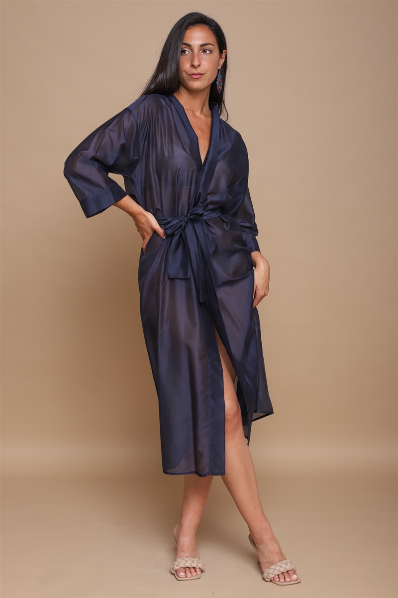 KIMONO IN LYOCELL for women - BLUE - Paquito Pronto Moda Shop Online
