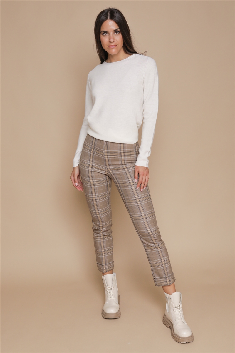 PANTALONE TARTAN for women - CAMEL - Paquito Pronto Moda Shop Online
