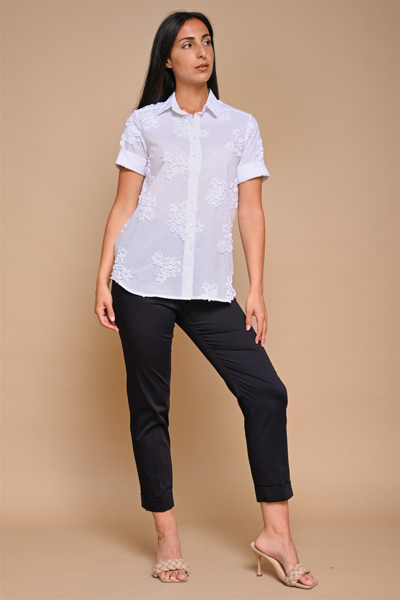 CAMICIA CON RICAMI da donna - BIANCO - Paquito Pronto Moda Shop Online