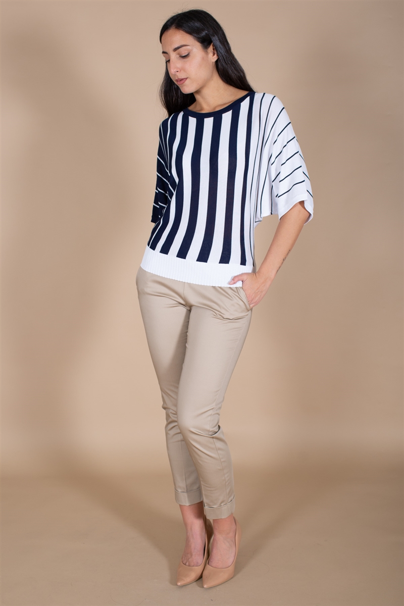 MAGLIA RIGHE VERTICALI for women - BLUE - Paquito Pronto Moda Shop Online