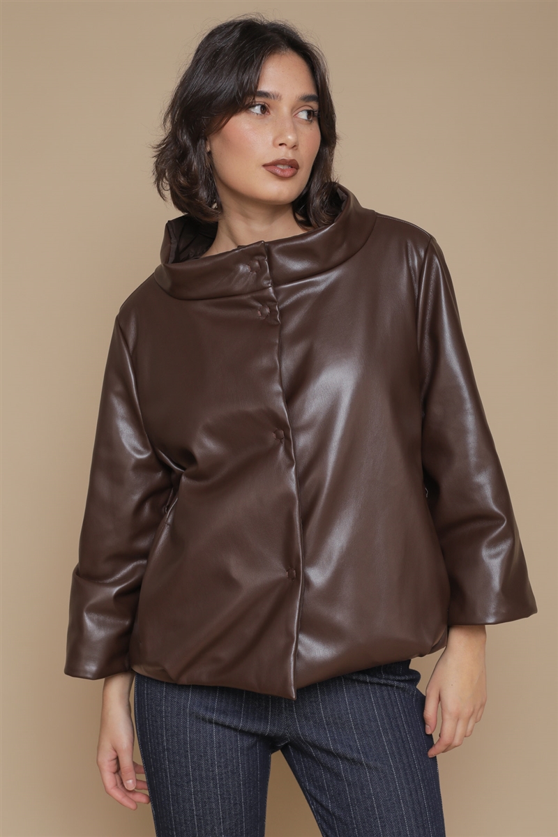 BOMBERINO IN ECOPELLE for women - MORO - Paquito Pronto Moda Shop Online