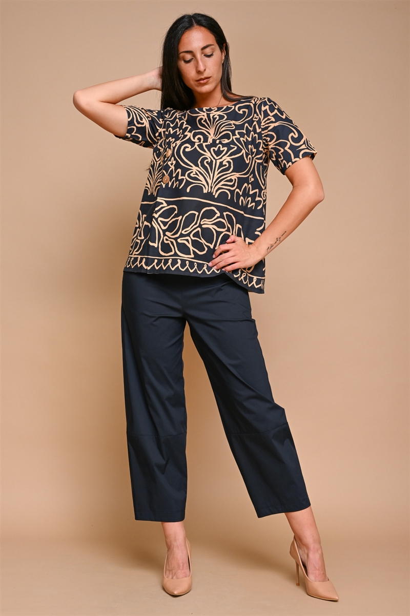 BLUSA FANTASIA 100% COTONE da donna - BLU - Paquito Pronto Moda Shop Online