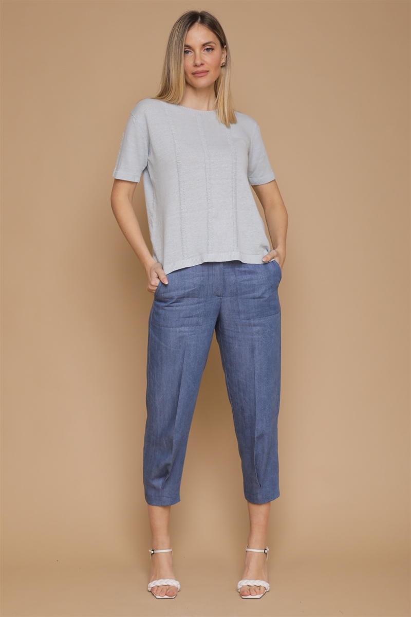 MAGLIA IN MISTO LINO for women - LIGHT BLUE - Paquito Pronto Moda Shop Online