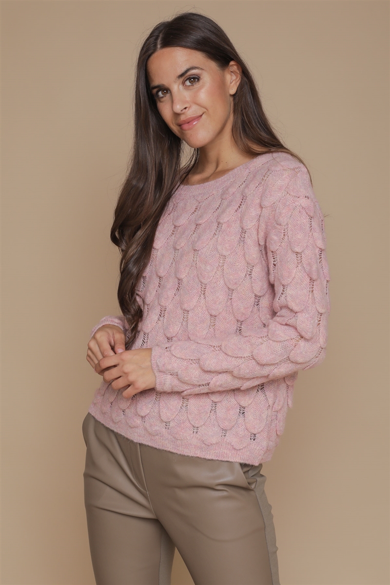 MAGLIA MOTIVO GEOMETRICO da donna - ROSA - Paquito Pronto Moda Shop Online