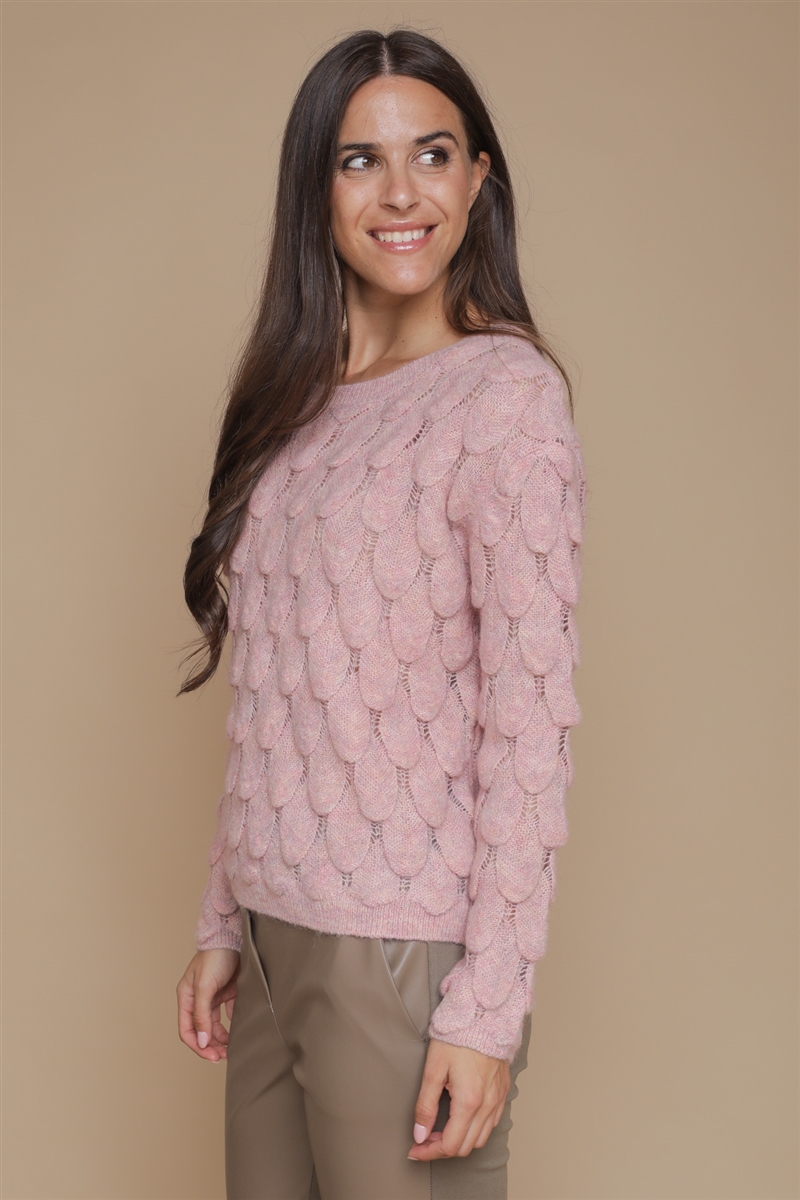 MAGLIA MOTIVO GEOMETRICO for women - PINK - Paquito Pronto Moda Online Shop - 4