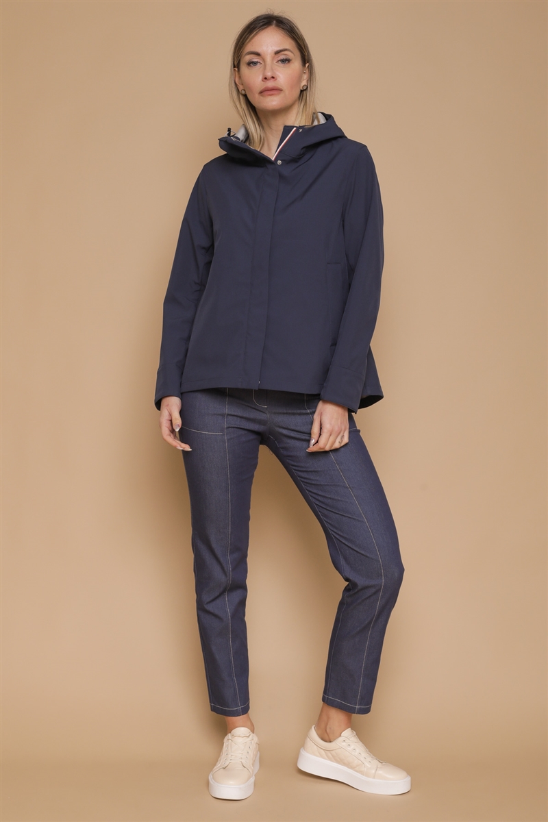 GIACCA A VENTO CON CAPPUCCIO for women - BLUE - Paquito Pronto Moda Shop Online
