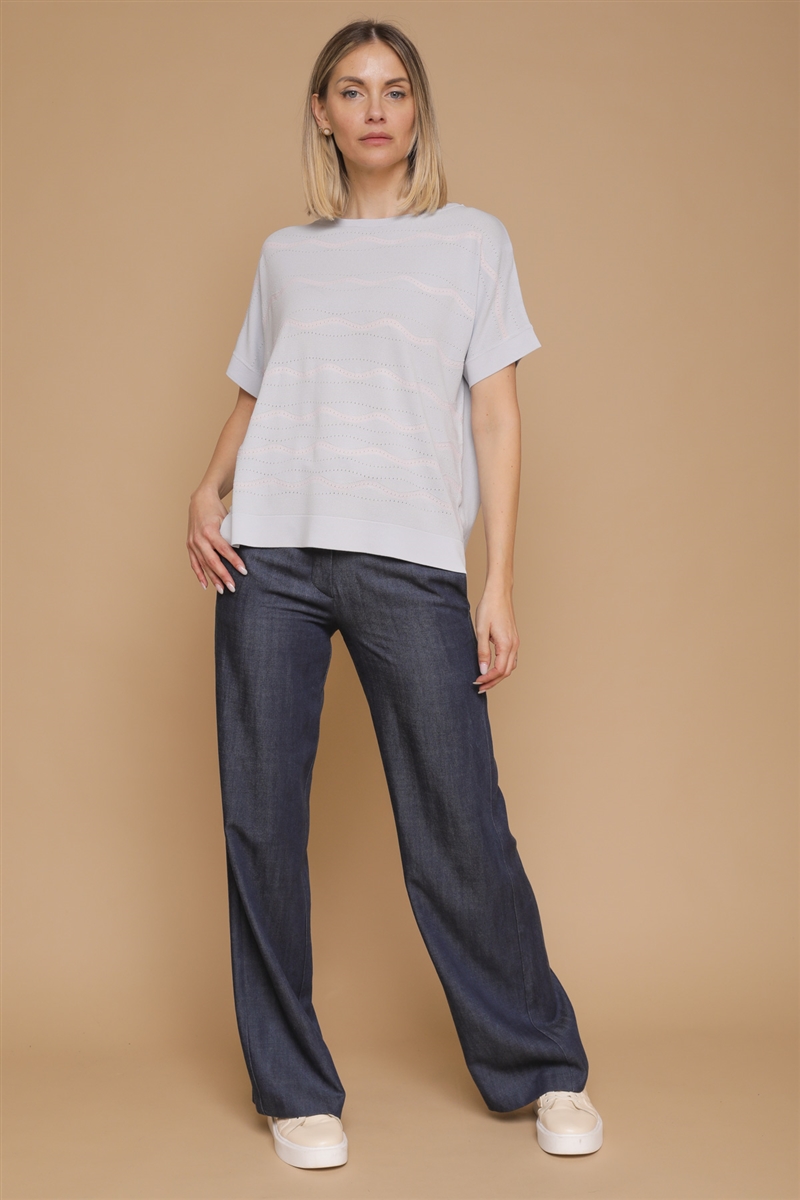 MAGLIA A RIGHE IN VISCOSA for women - LIGHT BLUE - Paquito Pronto Moda Shop Online