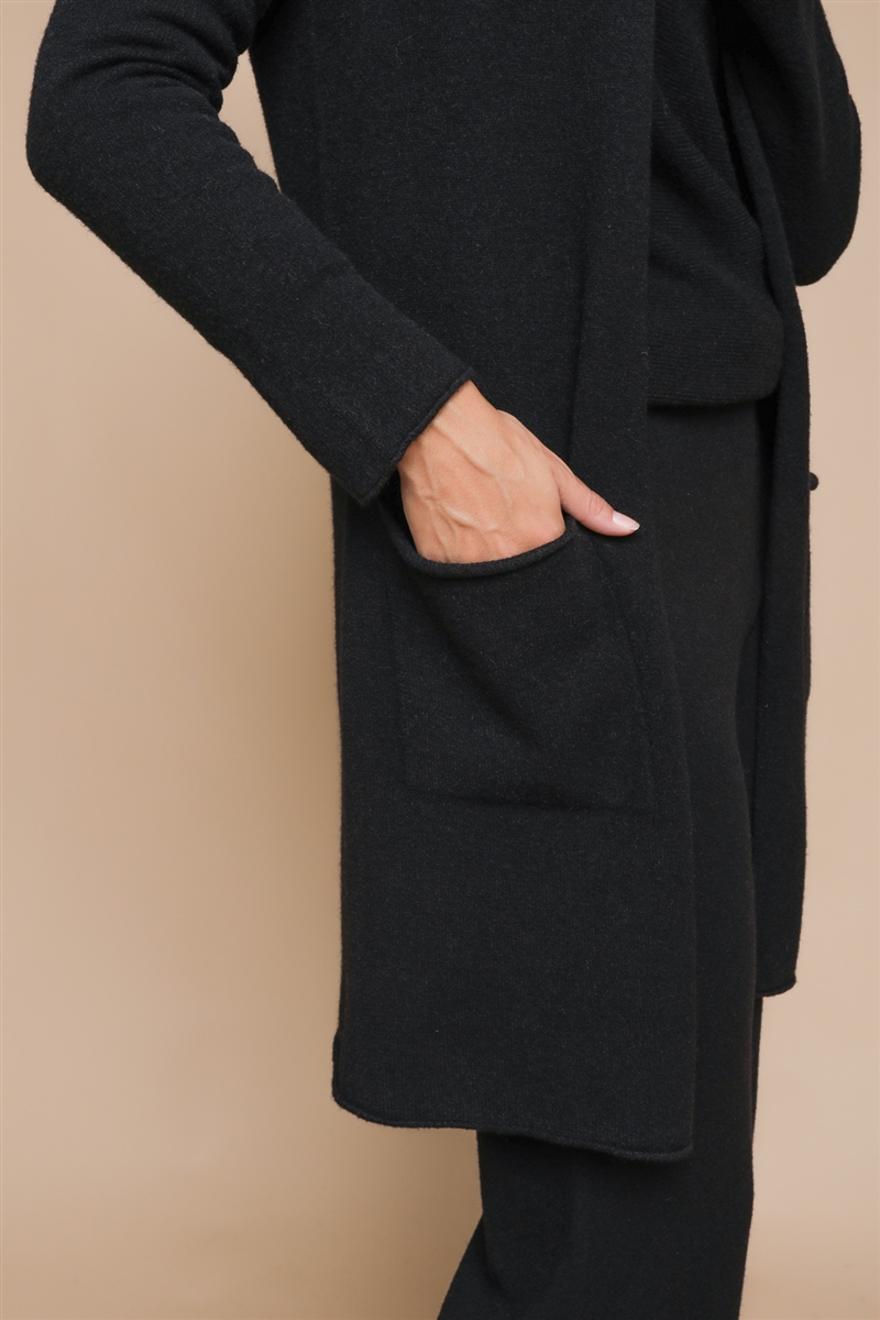 CARDIGAN IN VISCOSA CON TASCHE  da donna - NERO - Paquito Pronto Moda Shop Online