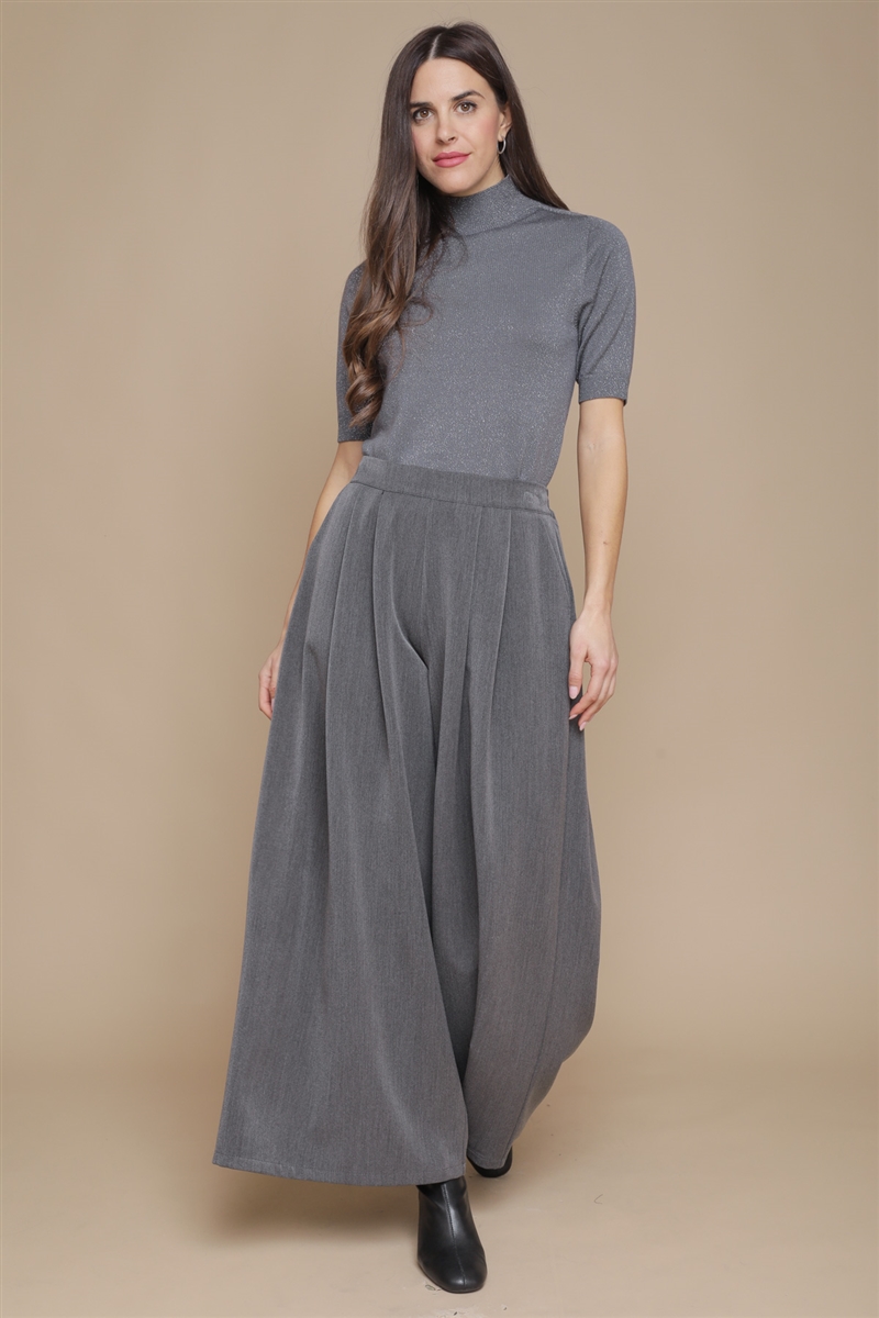 PANTALONE AMPIO CON PIEGHE da donna - ANTRACITE - Paquito Pronto Moda Shop Online
