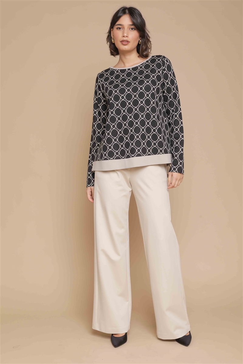 BLUSA CON MOTIVO GEOMETRICO for women - BLACK - Paquito Pronto Moda Online Shop - 3