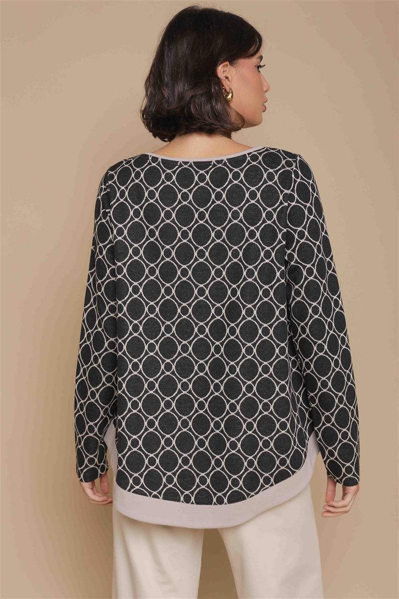BLUSA CON MOTIVO GEOMETRICO for women - BLACK - Paquito Pronto Moda Online Shop - 5