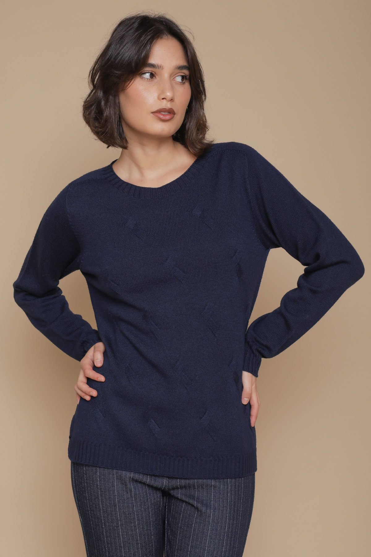 MAGLIA CON DETTAGLIO NODI 100% LANA VERGINE da donna -  - Paquito Pronto Moda Shop Online