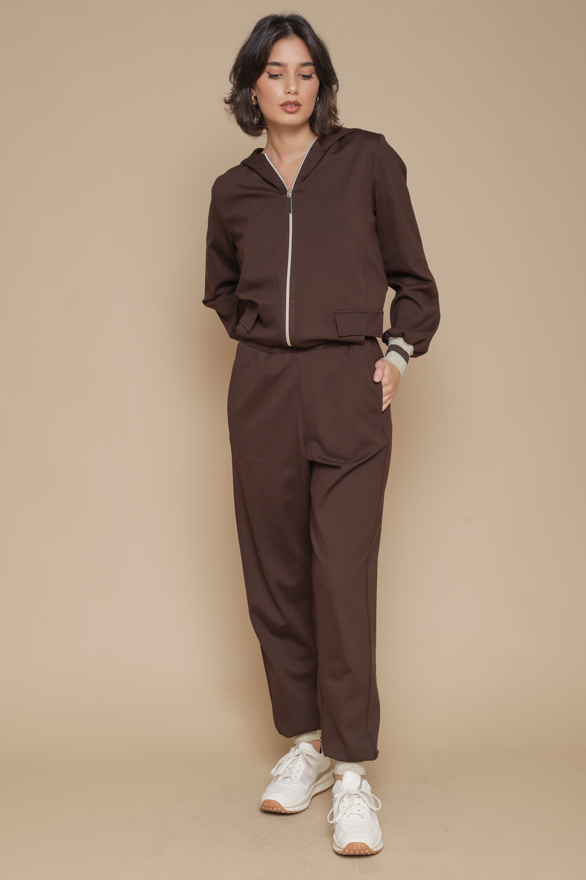 PANTALONE CON PROFILO A CONTRASTO for women - MORO - Paquito Pronto Moda Online Shop - 2