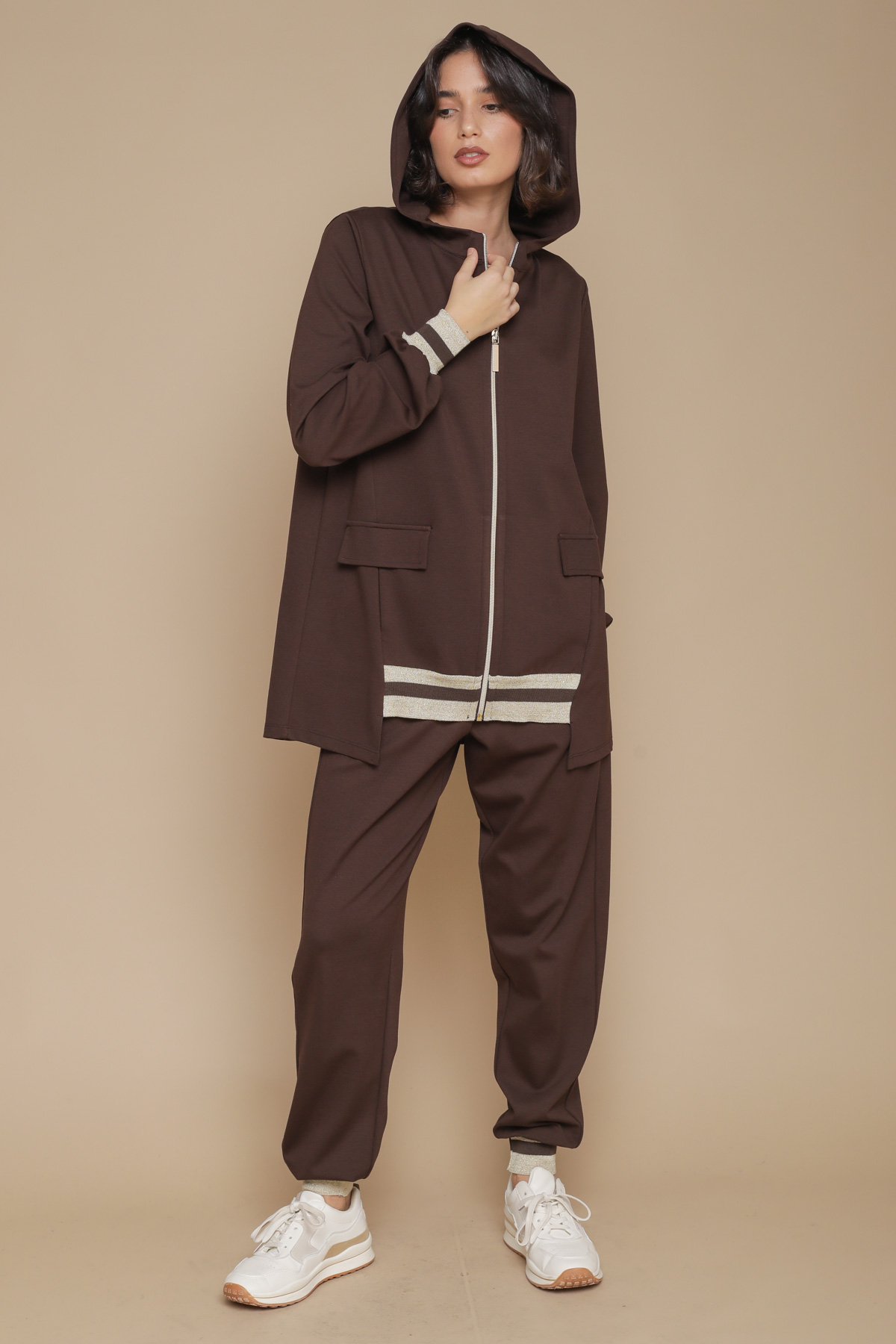 PANTALONE CON PROFILO A CONTRASTO for women - MORO - Paquito Pronto Moda Online Shop - 3