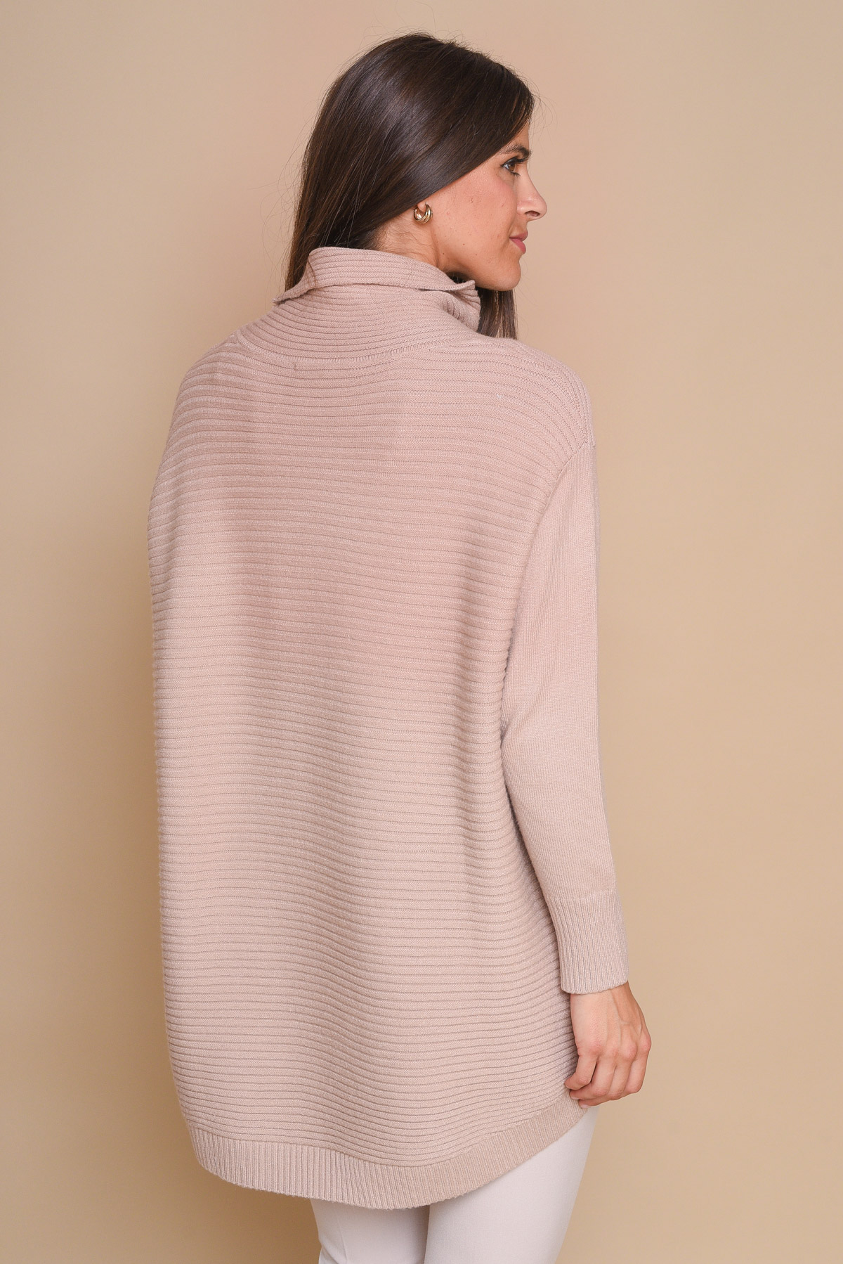 MAGLIA COLLO ALTO CON BOTTONI GIOIELLO for women - CAMEL - Paquito Pronto Moda Online Shop - 5